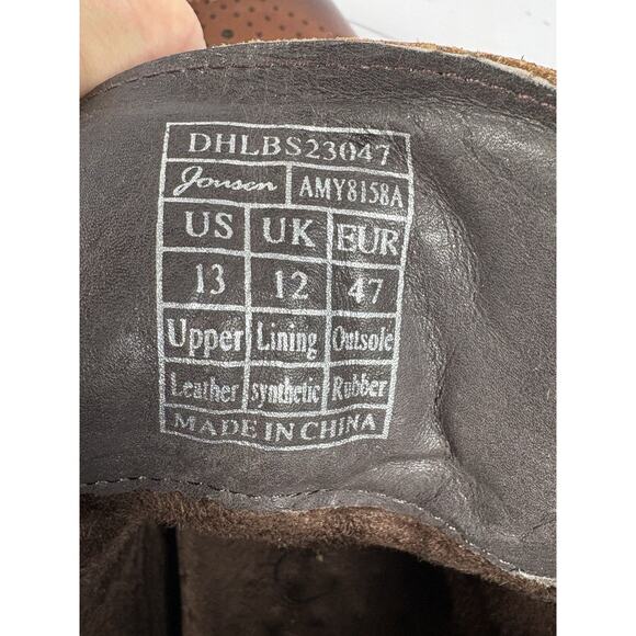 Jousen Mens Boots Premium Leather Cap Toe Casual Chukka Dress Boots Size 13 Men - Picture 8 of 9